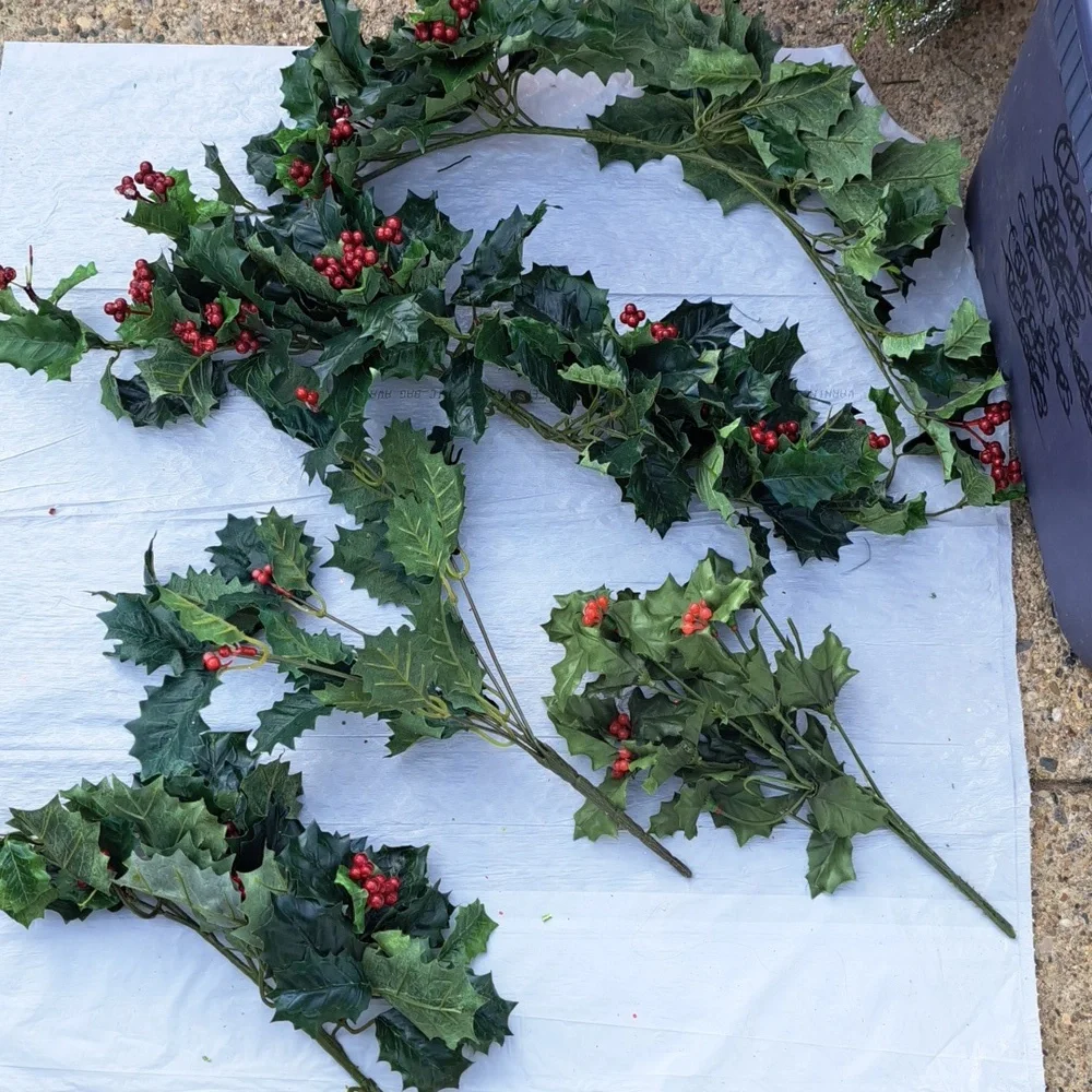 Festive Holiday Floral Picks - Red, Green & Gold
